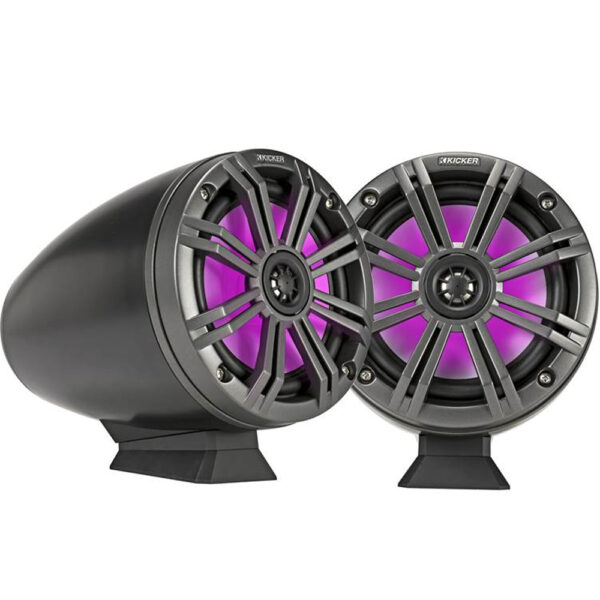 Kicker 46KMFC65 6-1/2 " tower speaker system for flat-surface installations (Black w/ Charcoal grilles)