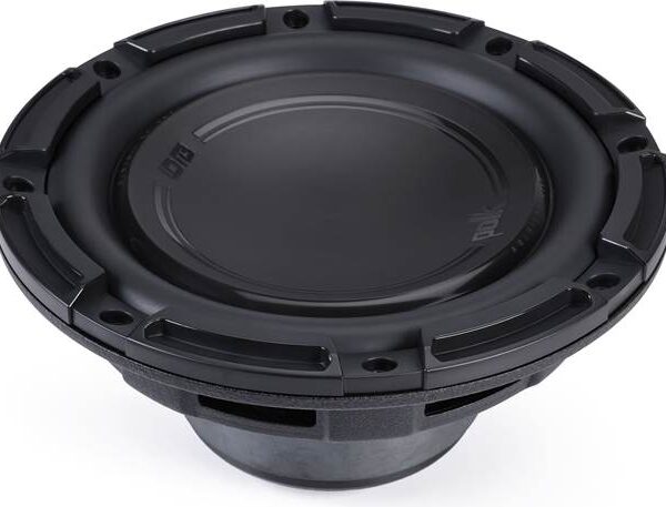 Polk Audio DB 842 DVC DB+ Series shallow-mount 8" subwoofer with dual 4-ohm voice coils